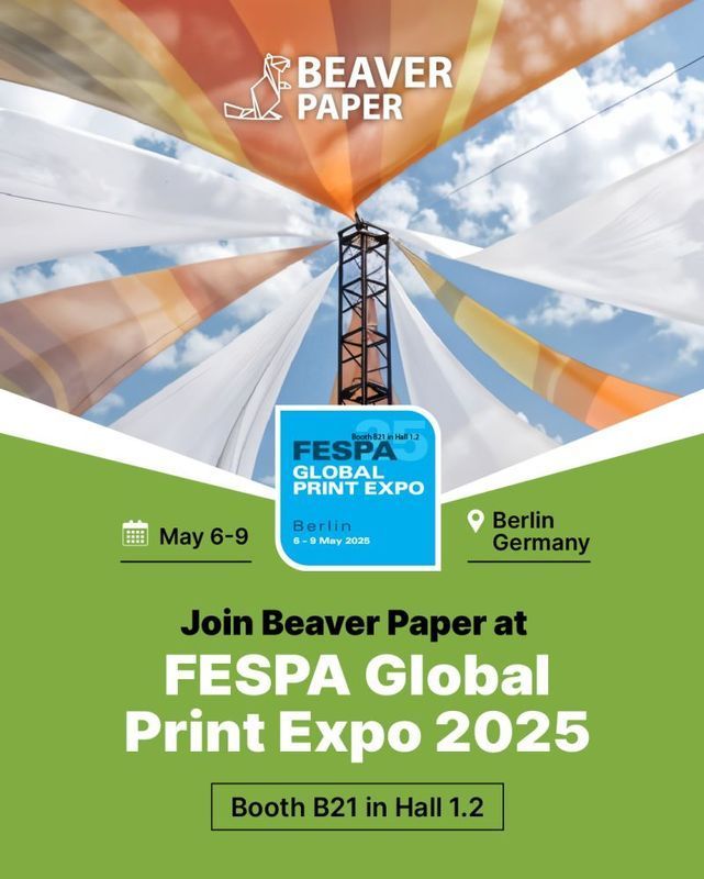 Excited to share that Beaver Paper will be in Berlin, Germany, May 6-9 for FESPA Global Print Expo 2025!

Our team will be at Booth B21 in Hall 1.2 - we can't wait to share what we've been working on this year. #FESPA2025
