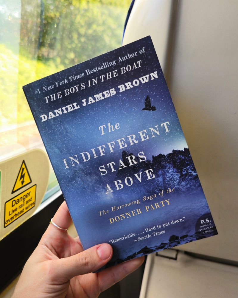 Photo of the cover of the book "The Indifferent Stars Above" by Daniel James Brown.