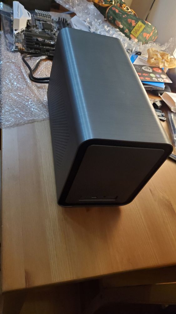 a small NAS PC on a table