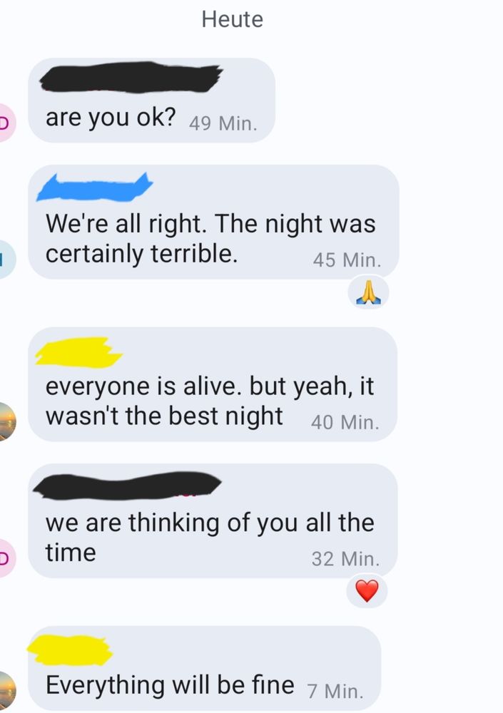 Ein WhatsApp Chat zwischen Lifeline in Dresden und unseren tapferen Mitarbeiterinnen in Odesa nach einer Nacht voller russischer Angriffe