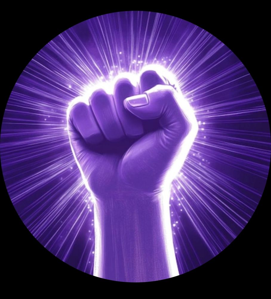 Neon purple protest fist