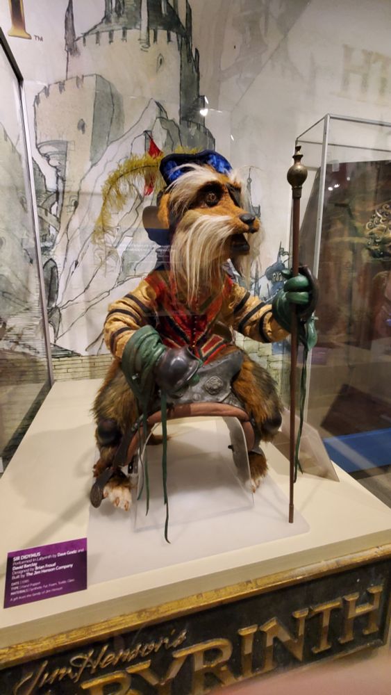A 3/4 full body photo of Sir Didymus from Labyrinth
