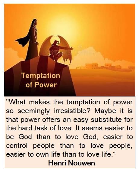 The image includes the quote shared in the main post, along with a picture depicting Jesus being tempted by the devil.