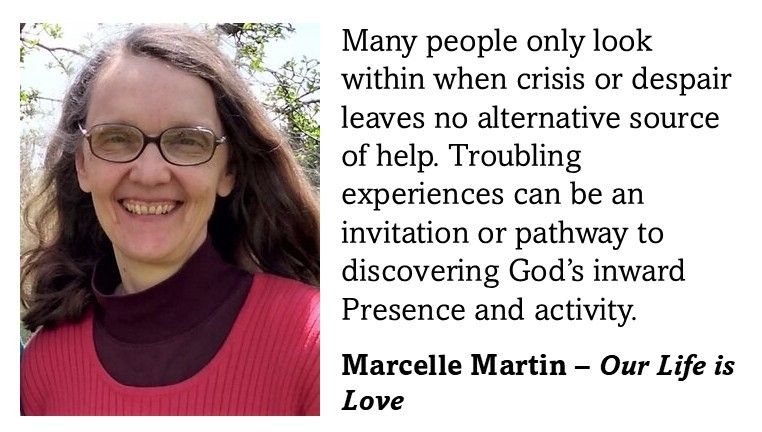 The image includes the quotation shared in the main post along with a picture of Marcelle Martin (a smiling middle-aged white woman with long dark hair, wearing glasses). 