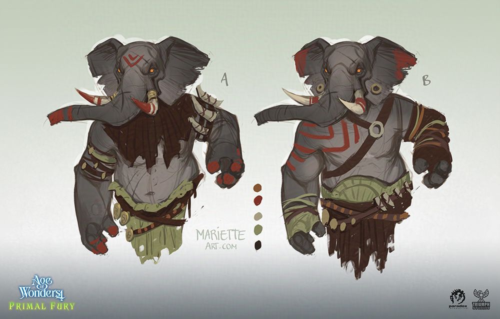 Elephant character sketches