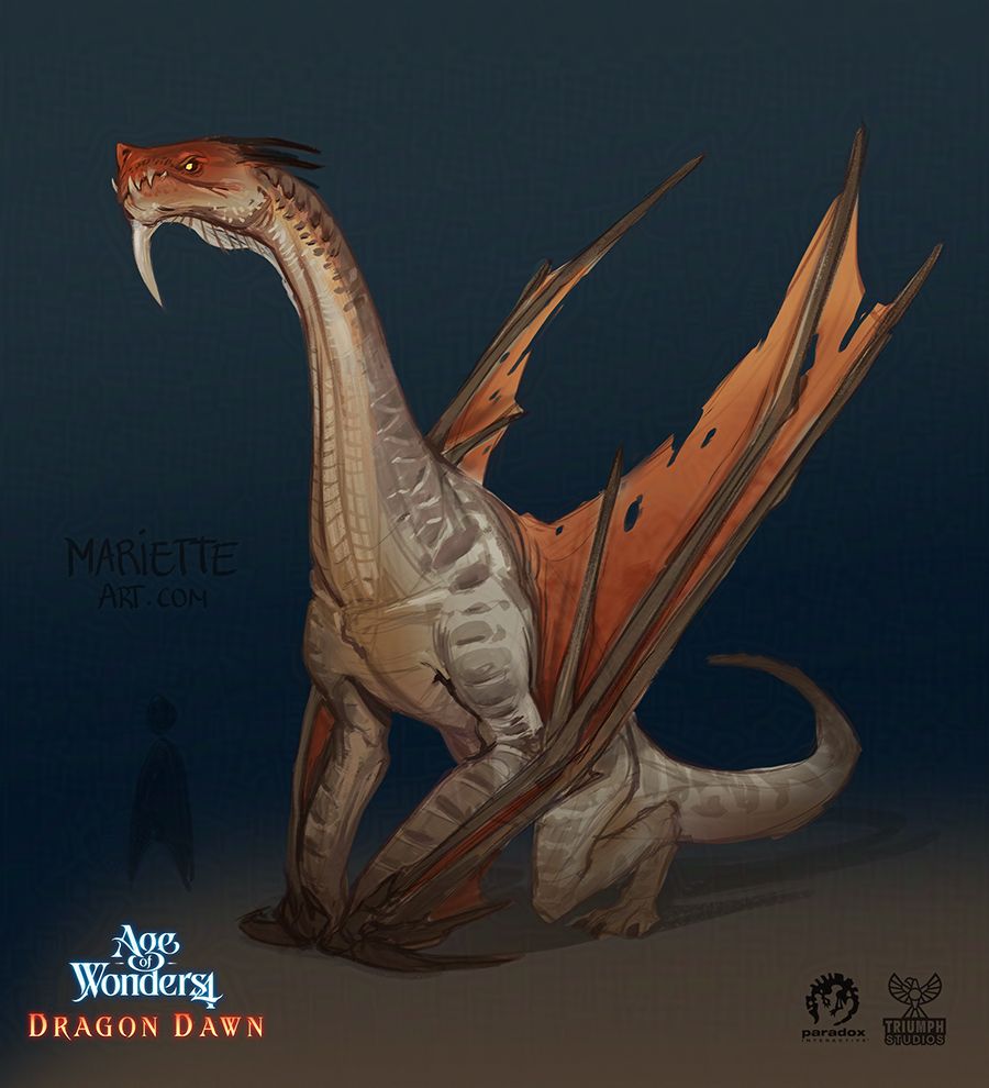 Tall dragon design sketch