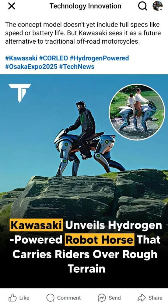 an ad for kawasakis hydrogen powered robot horse