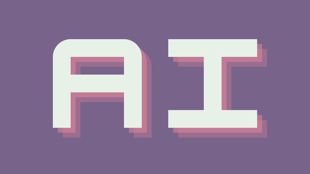 AI written against purple background