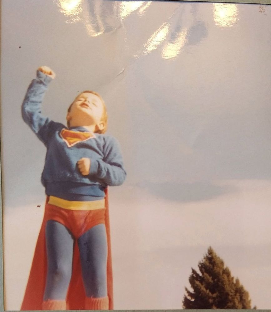 Me as a kid in a Superman costume