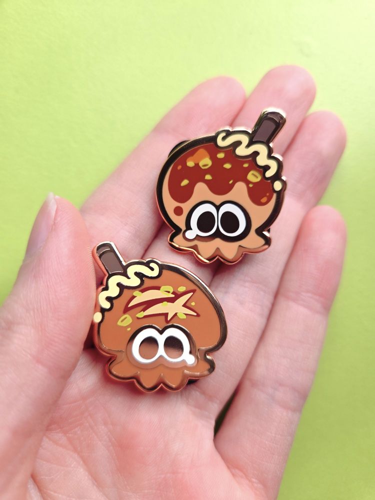 YOOOOOOO NEW MERCH NEW MERCH (I GOT A PIN SHIPMENT TODAY AND I'M SO EXCITED) TAKOYAKI OCTO AND IKAYAKI SQUID ARE BACK