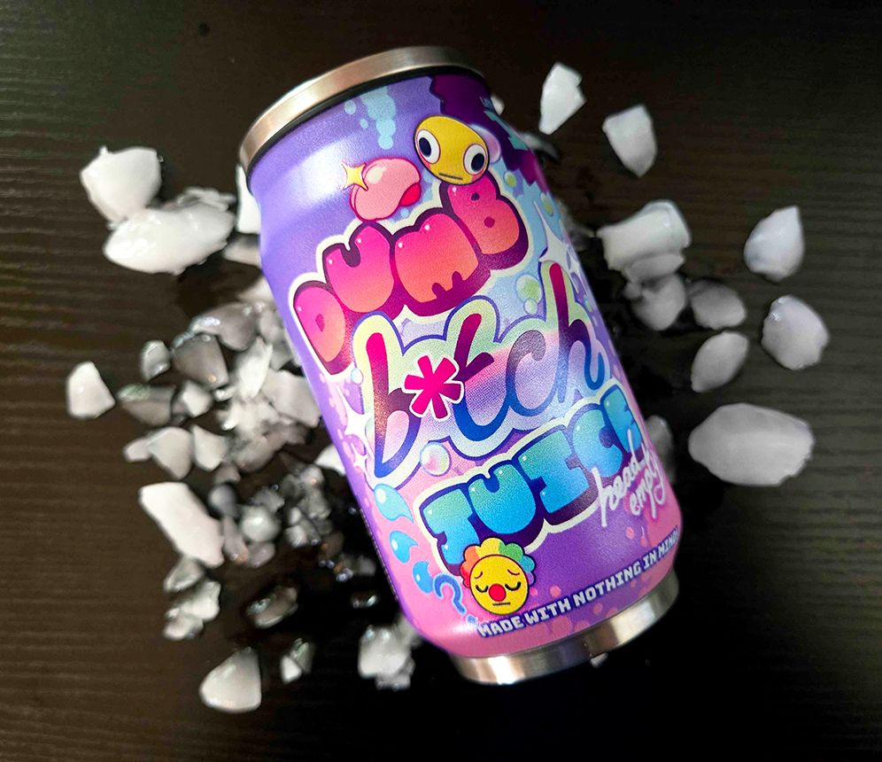 dumb b*tch juice can reusable water bottle