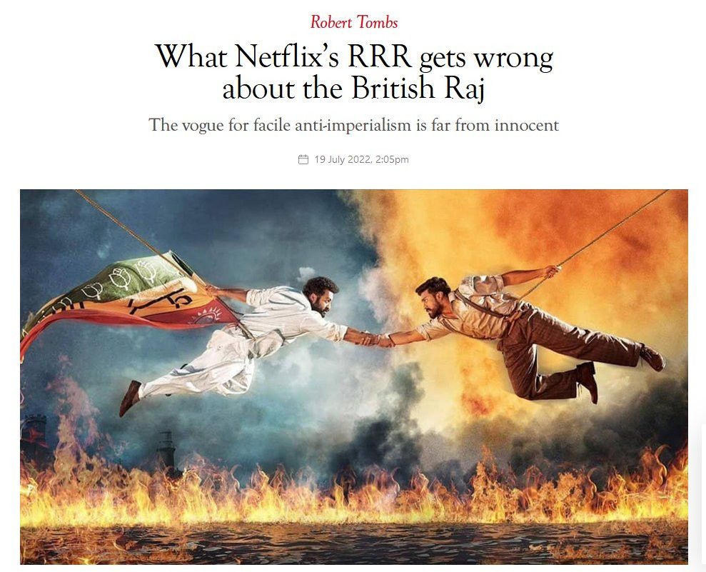 robert tombs article titled what netflixs rrr gets wrong about the british raj