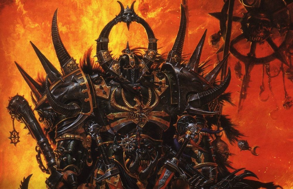 a dapper looking warhammer chaos space marine 