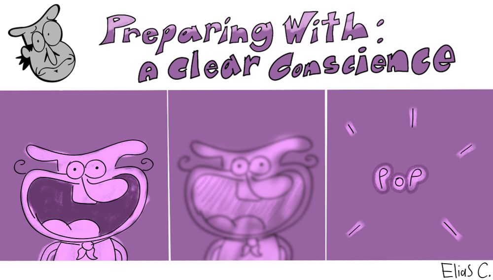 A three panel comic depicting the Noise dissipating.