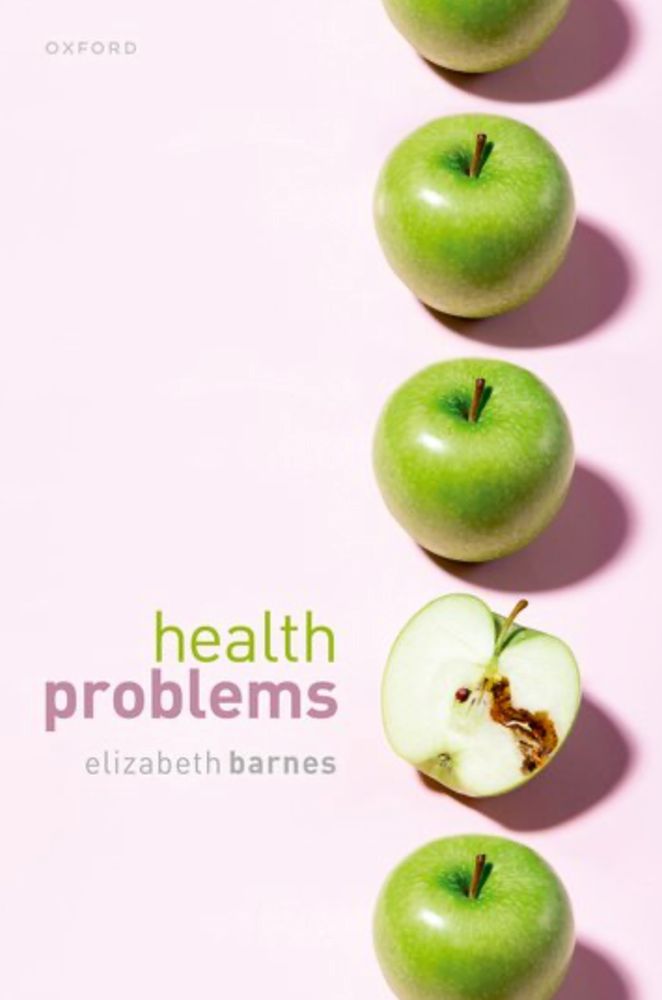 Book cover, green apples with a pink background