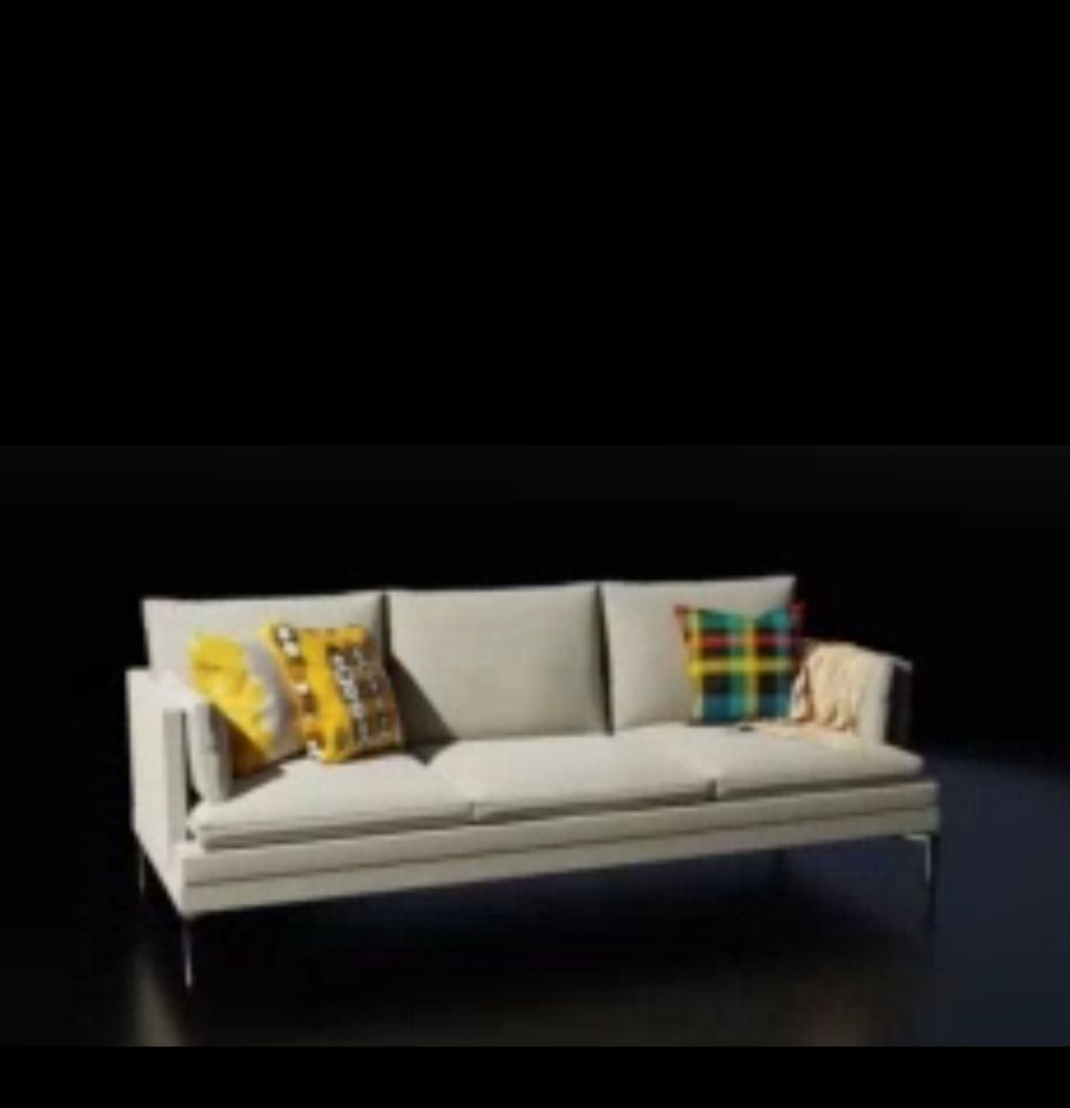 Couch hell mit Kissen.