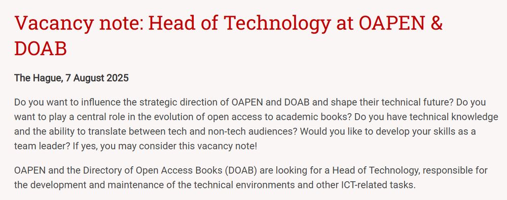 Screenshot of vacancy note
