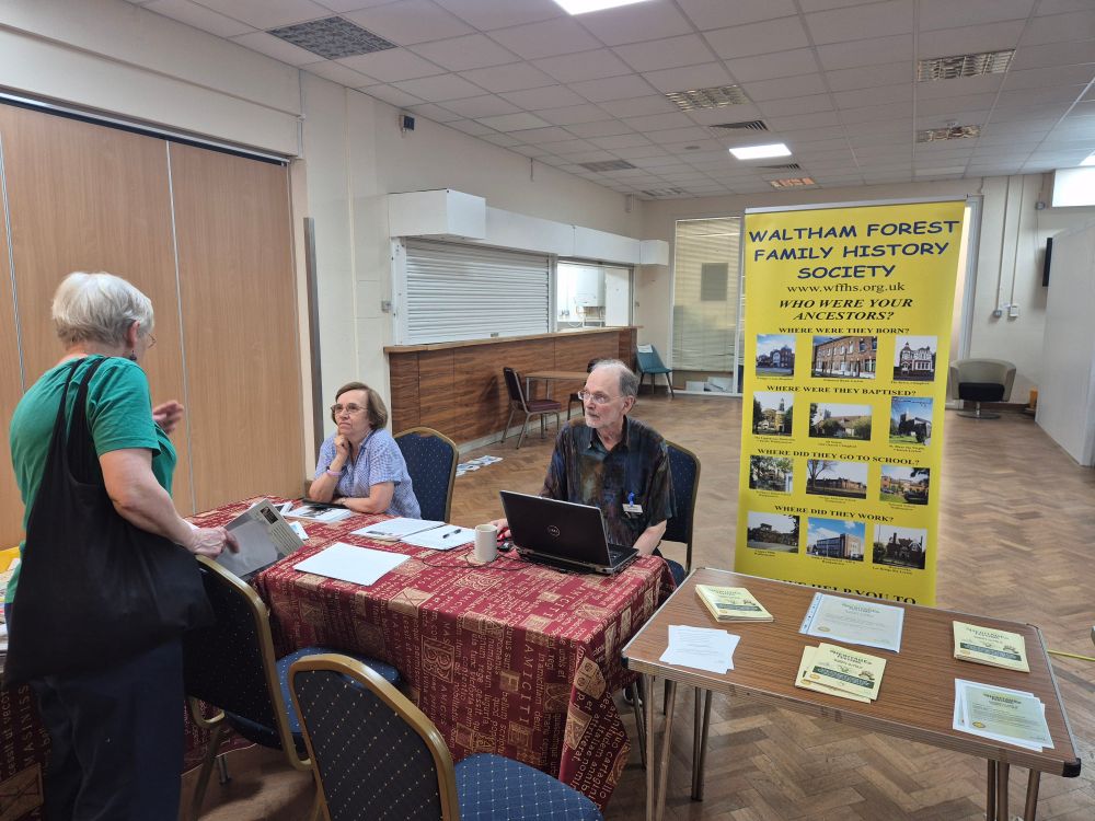 Waltham Forest Family History Society's stall at our Archives open day on Sat 21 June.