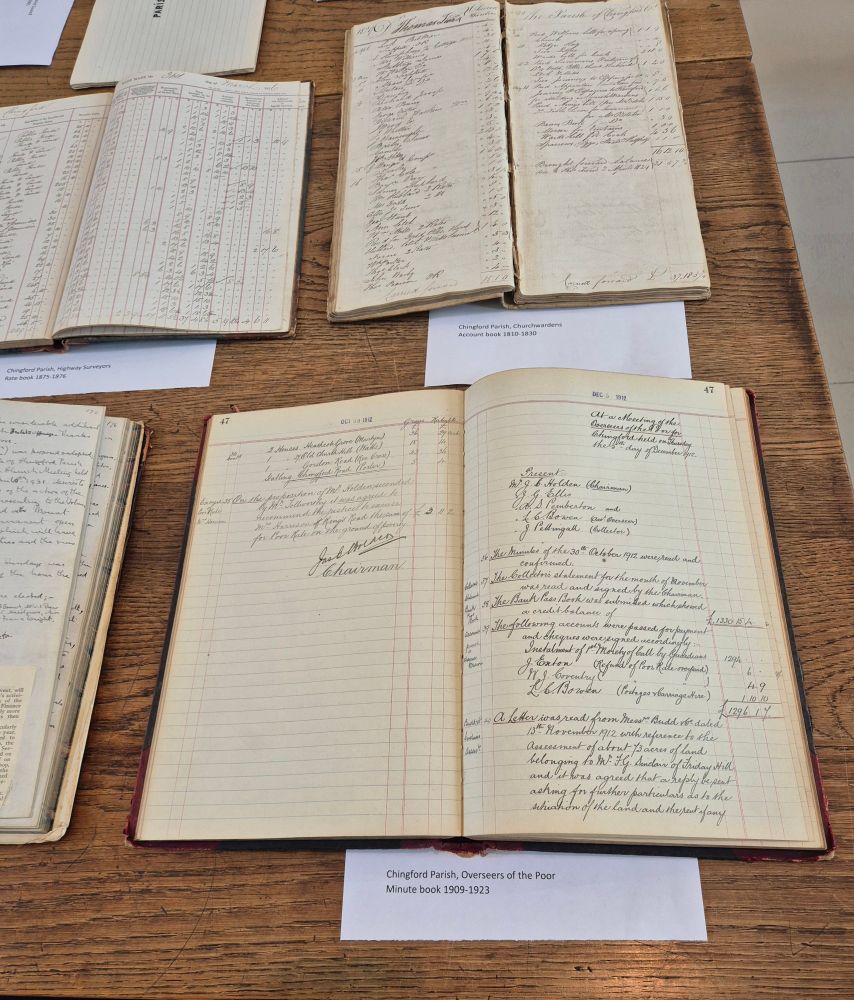 Chingford parish records displayed at our Archives open day on Sat 21 June.