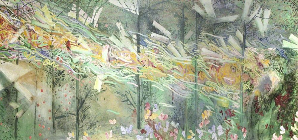 Expulsion from the Garden of Eden, Norman Adams (1927–2005), Peter Scott Gallery. ©the artist's estate 
🖼️ Peter Scott Gallery 

Art UK: https://artuk.org/discover/artworks/expulsion-from-the-garden-of-eden-153353/search/actor:adams-norman-19272005/page/3/view_as/grid
