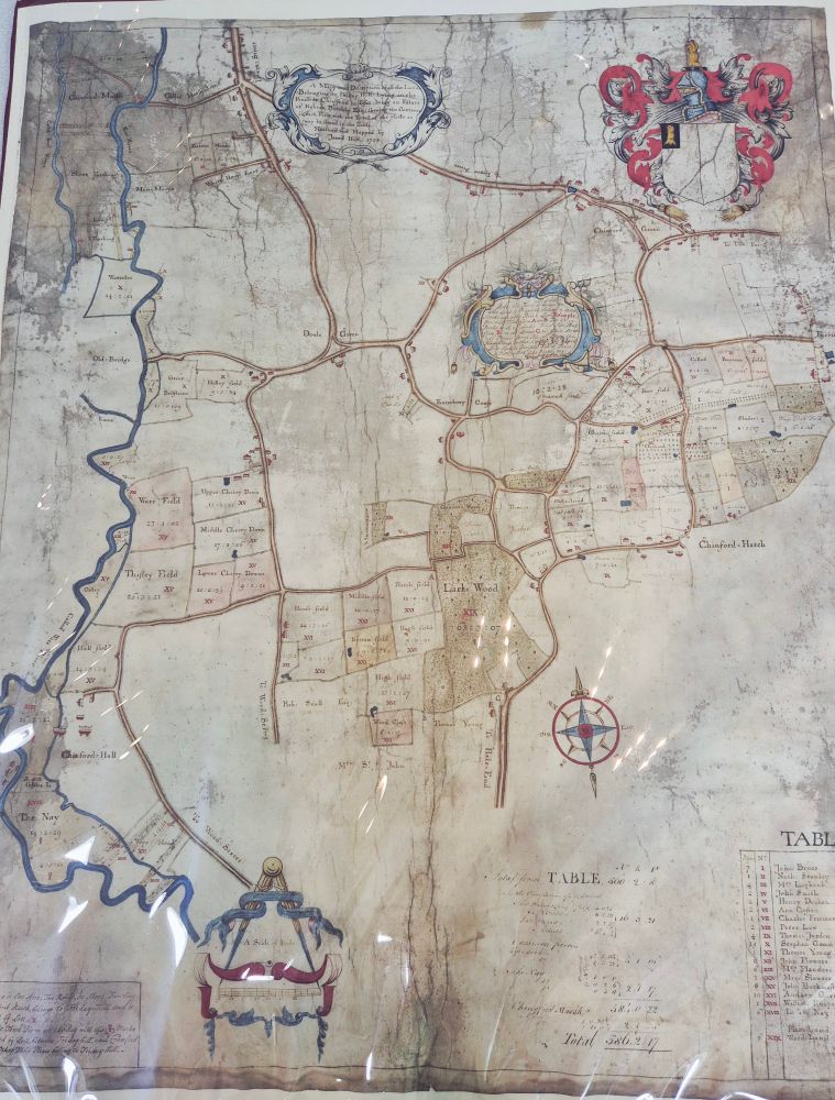 Map of Friday Hill Estate, Chingford, surveyed by Jared Hill, 1738.