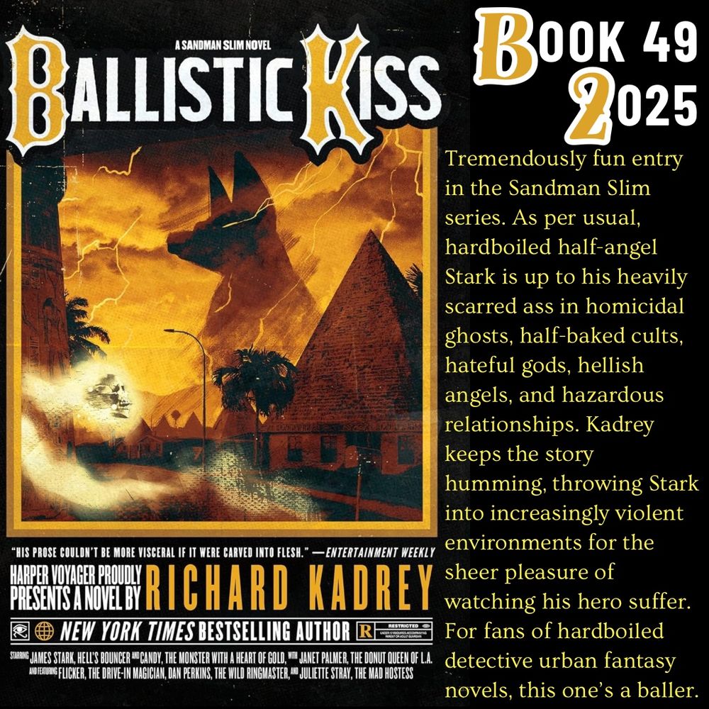 
Book cover, BALLISTIC KISS, by Richard Kadrey
Harper Voyager, 2020