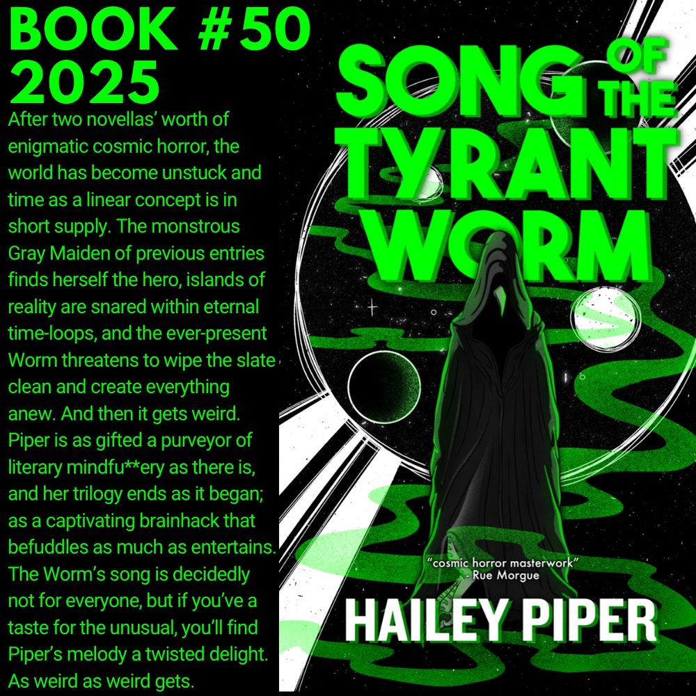 
Book cover, SONG OF THE TYRANT WORM (The Worm and His Kings #3), by Hailey Piper
Off Limits Press, 2024