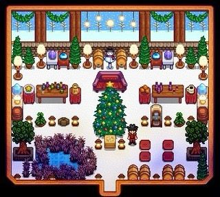 A shed decorated for Christmas