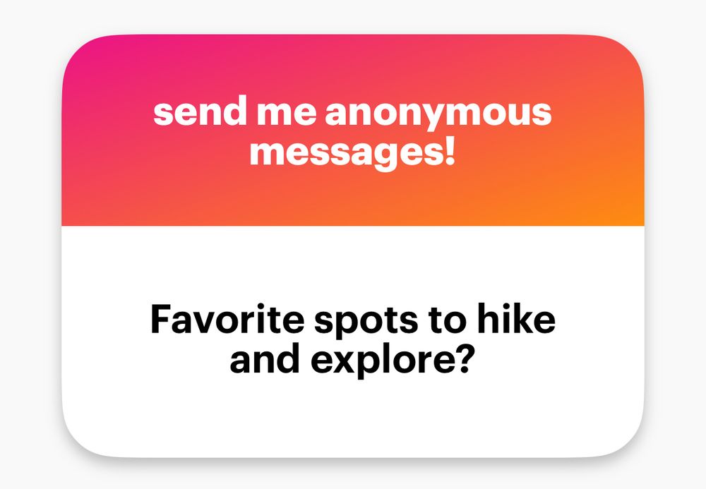 Screenshot prompt reads “Favourite spots to hike and explore?”