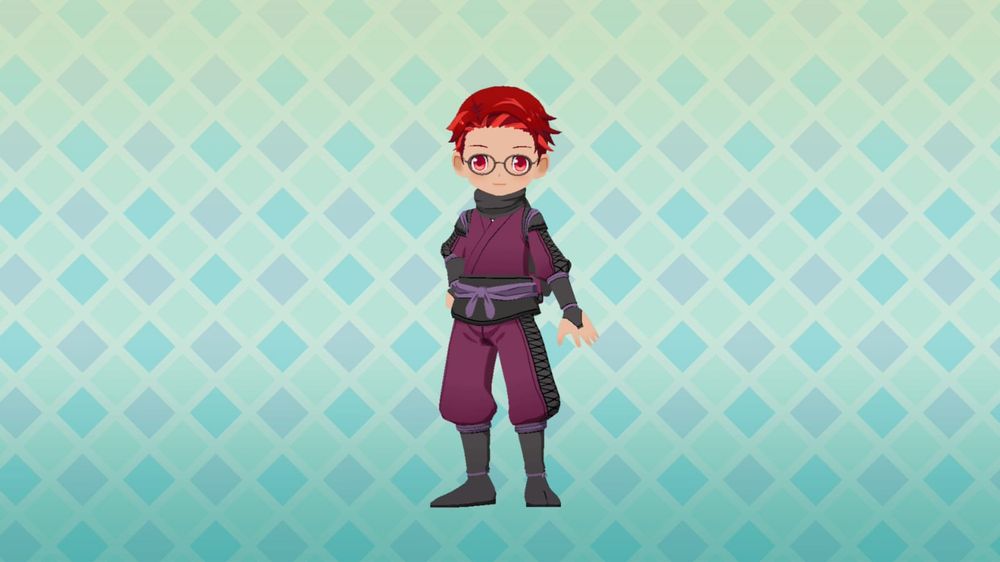 my character w new hairstyle and glasses!