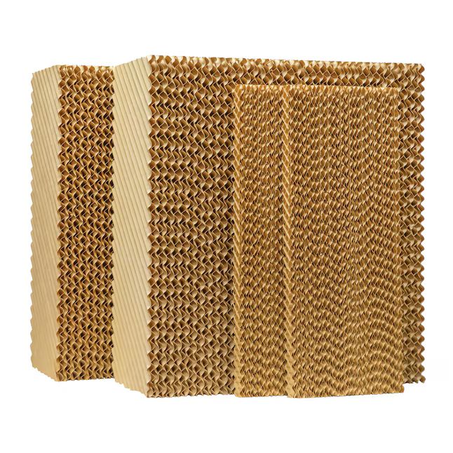 Evaporative cooler replacement pads - 8 inch thick cardboard honeycomb material.