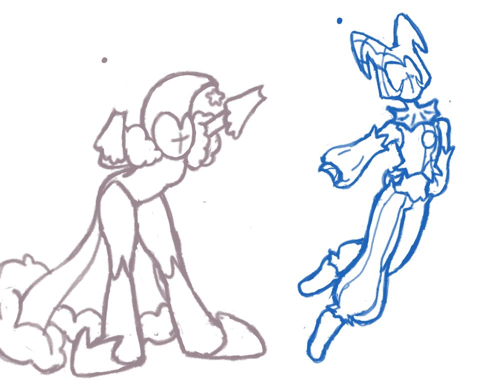 Digital WIP sketch of Aurorae and Darcnis + clothes
