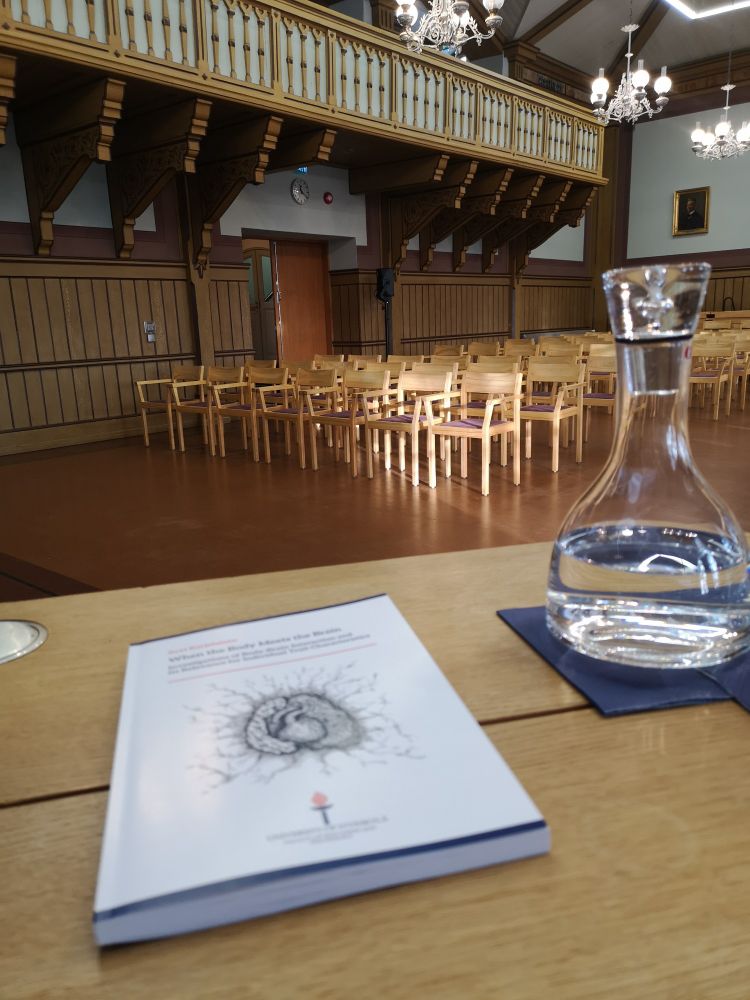 Beautiful room in which PhD defences take place at Jyväskylä university