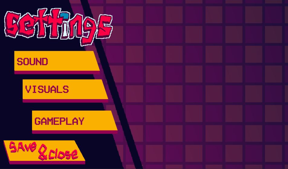 Simple settings menu