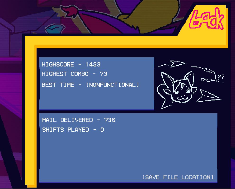 Statistics menu [ ft a little ariral from VOTV as a ph sticker on the stats screen <3 ]