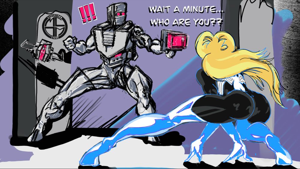 ROM space knight runs into Julia carpenter spider woman.  ROM was bout to blast her to limbo when his console scanned the webstriss as not a threat 