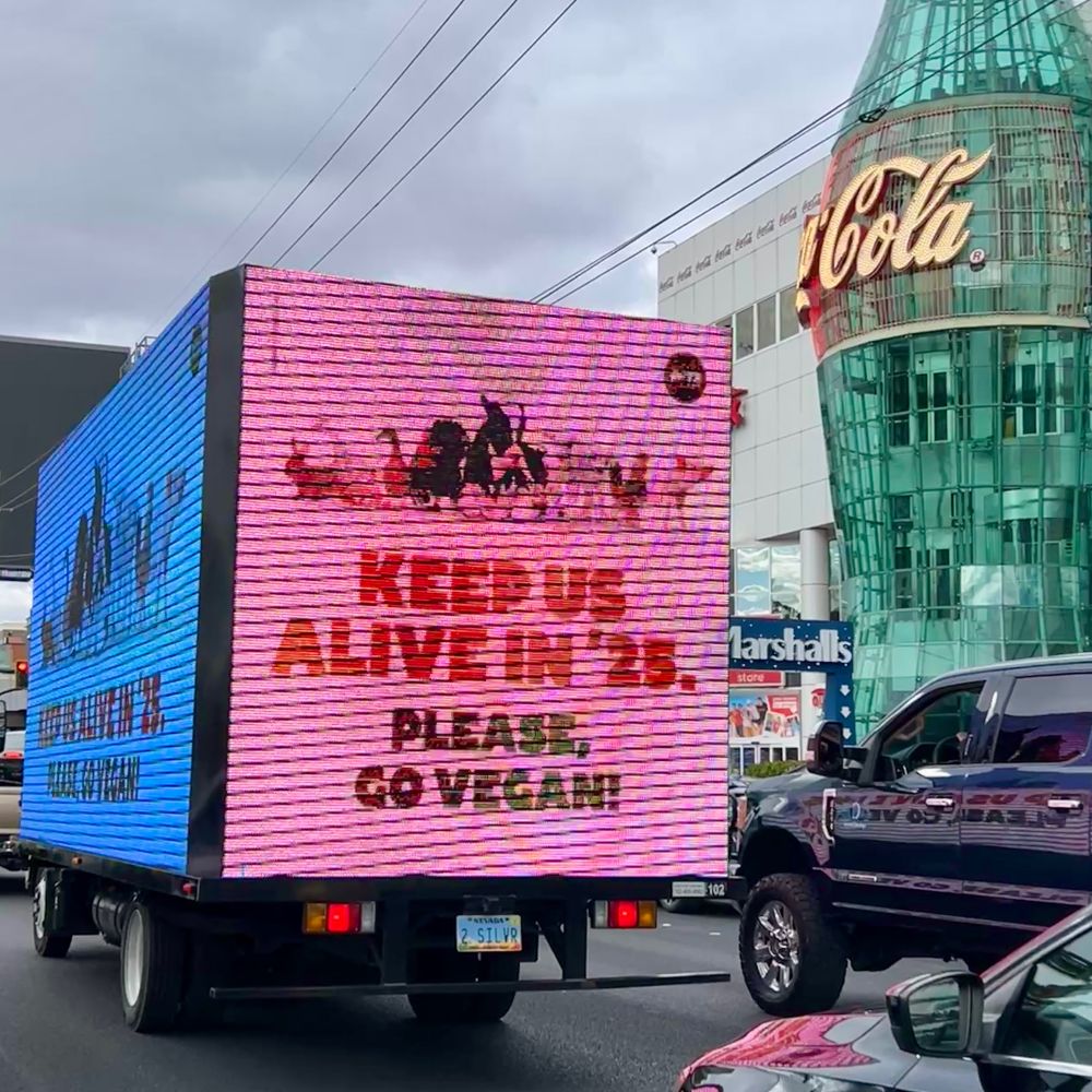 Vegan Mobile Billboard on Las Vegas Strip