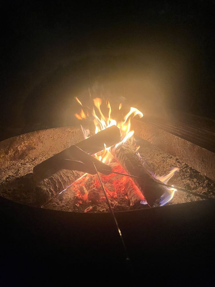 two hot dogs roasting over a fire…. touching because they are gay for each other. one might even imagine them rubbing together even though it’s an image