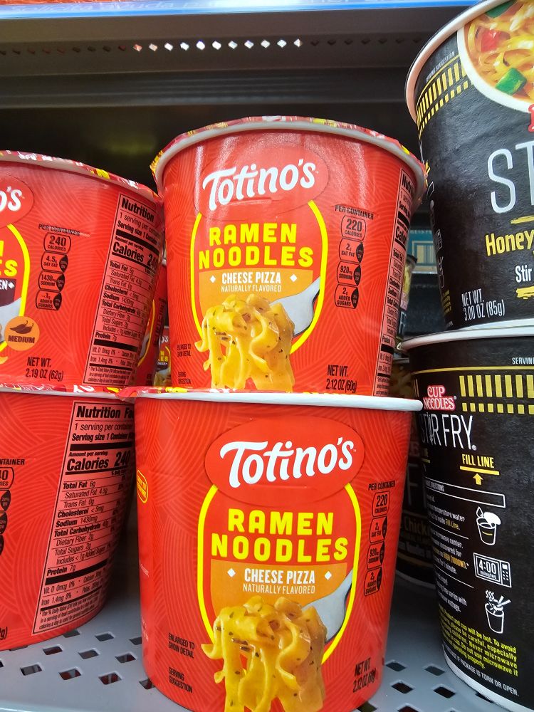Totinos pizza Ramen cups