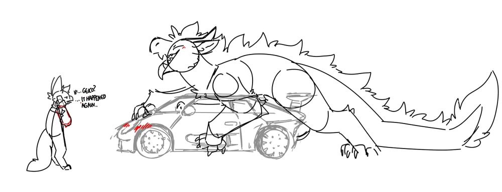a dragon fucks a car while a gryphon calls insurance.