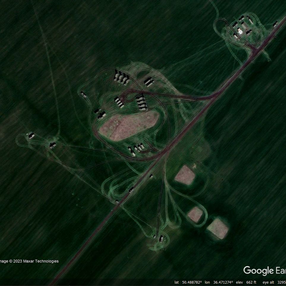 Screenshot of Google Earth showing an S-400 deployment.