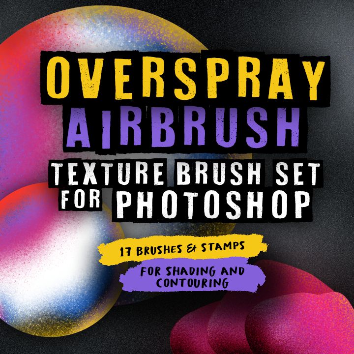 poster for Overspray Airbrush texture brush set for Photoshop