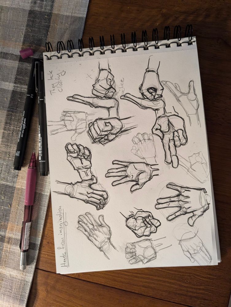 Hand study, traditionally from imagination 
