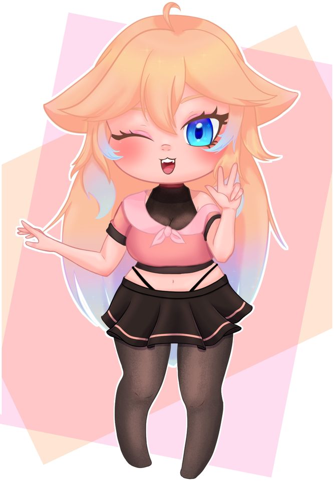 Eine Chibi Zeichnung von der deutschen VTuberin Nayami