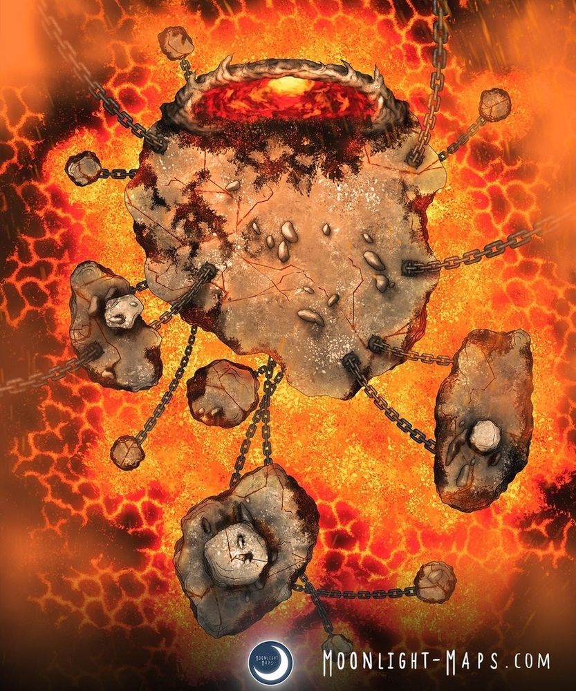 Floating platforms over a lava hellscape