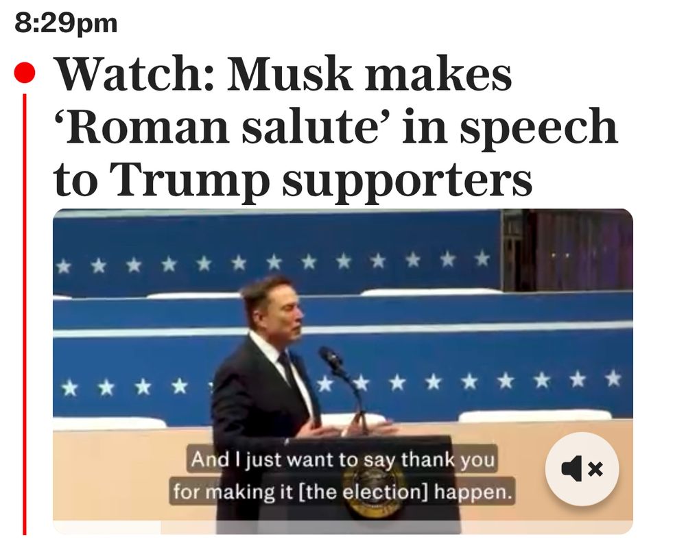 The Telegraph headline calling Elon Musk’s salute a Roman salute 