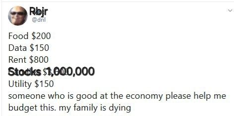 Dril candle meme but candles changed to read stocks $1000000
