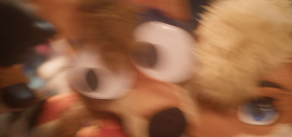 Motion blured googley eyed doggo.