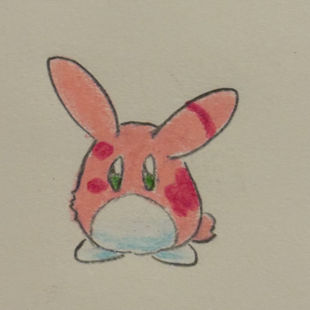 Polof from Kirby’s Dreamland 3. But pink. And with patches of darker fur.