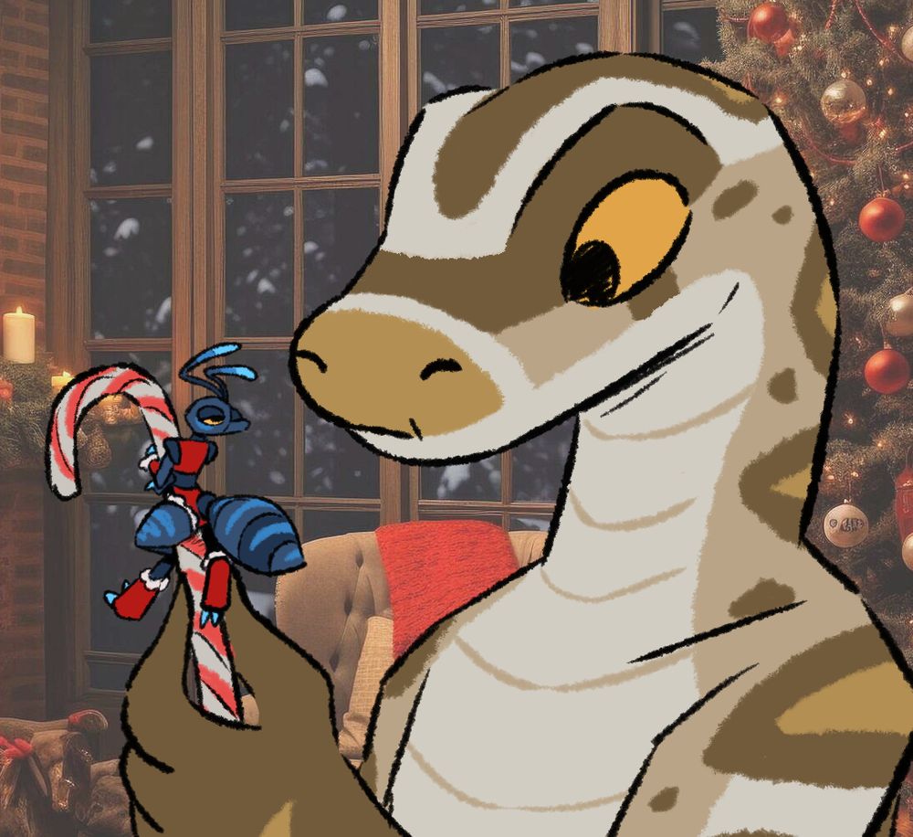 eek posed up on a candy cane as such in the art in that is quoted in this post, but now we can see who's holding the cane